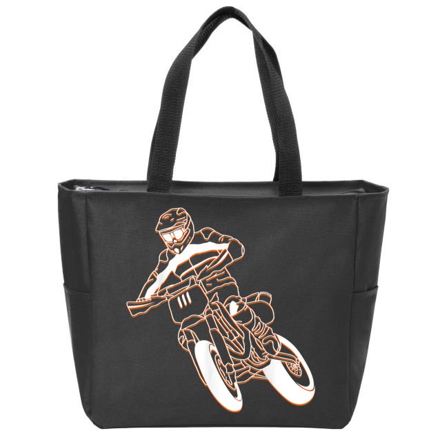 Supermoto Motorcycle Motocross Rider Racing Zip Tote Bag