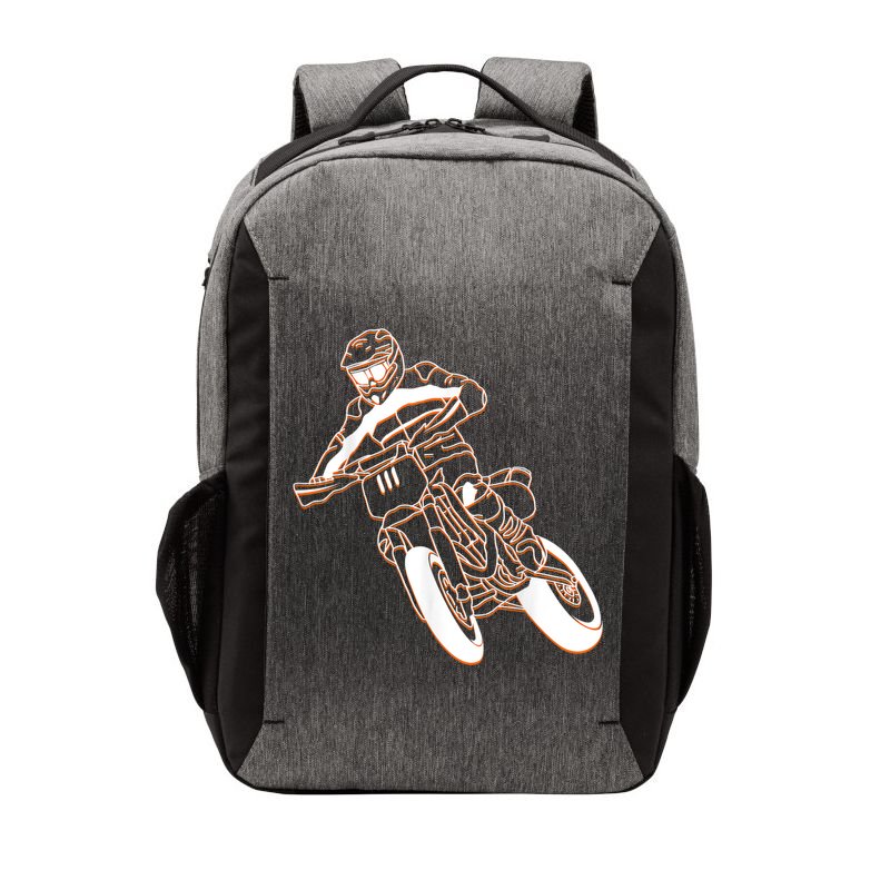 Supermoto Motorcycle Motocross Rider Racing Vector Backpack