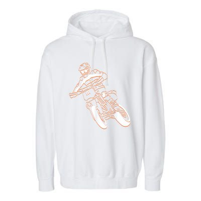 Supermoto Motorcycle Motocross Rider Racing Garment-Dyed Fleece Hoodie