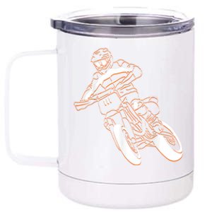 Supermoto Motorcycle Motocross Rider Racing 12 oz Stainless Steel Tumbler Cup