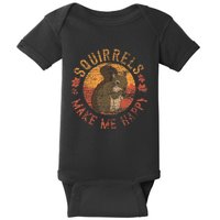 Squirrels Make Me Happy Vintage Squirrel Baby Bodysuit