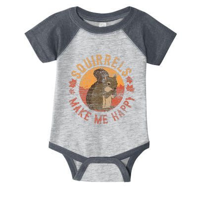 Squirrels Make Me Happy Vintage Squirrel Infant Baby Jersey Bodysuit