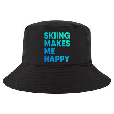 Skiing Makes Me Happy Skiing Funny Gift Cool Comfort Performance Bucket Hat