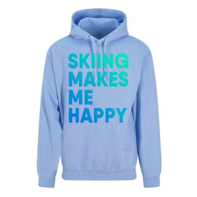 Skiing Makes Me Happy Skiing Funny Gift Unisex Surf Hoodie