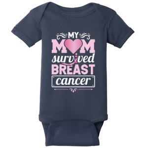 Survivor My Mom Survived Breast Cancer Awareness Baby Bodysuit