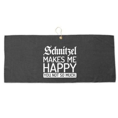 Schnitzel Makes Me Happy You Not So Much Schnitzel Large Microfiber Waffle Golf Towel