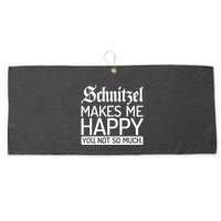 Schnitzel Makes Me Happy You Not So Much Schnitzel Large Microfiber Waffle Golf Towel