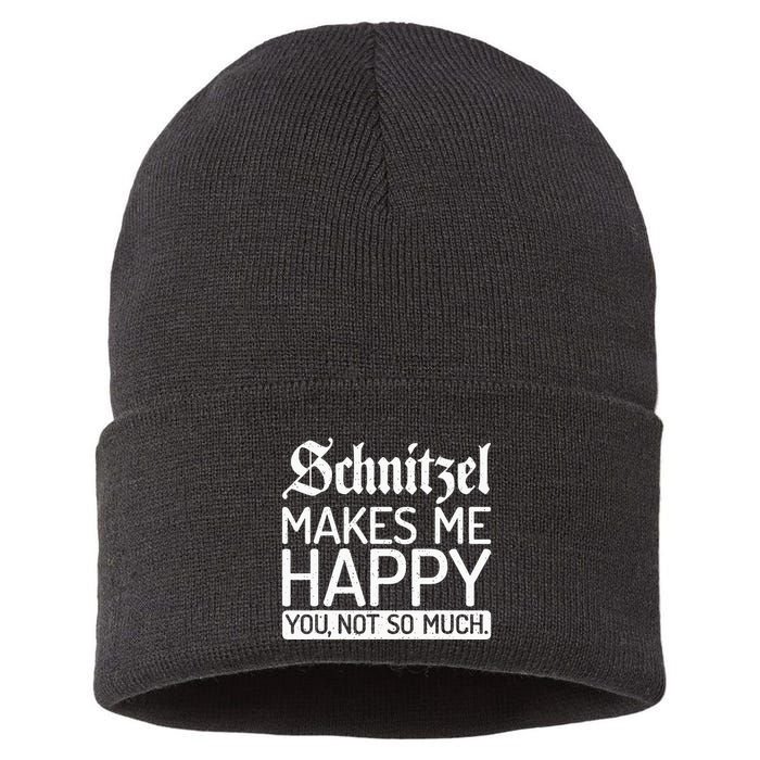 Schnitzel Makes Me Happy You Not So Much Schnitzel Sustainable Knit Beanie