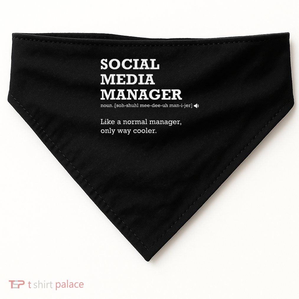 Social Media Manager Funny Definition Gift USA-Made Doggie Bandana