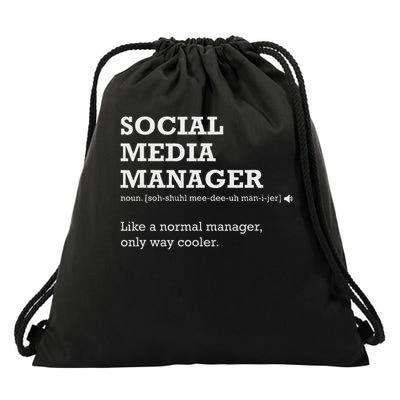 Social Media Manager Funny Definition Gift Drawstring Bag