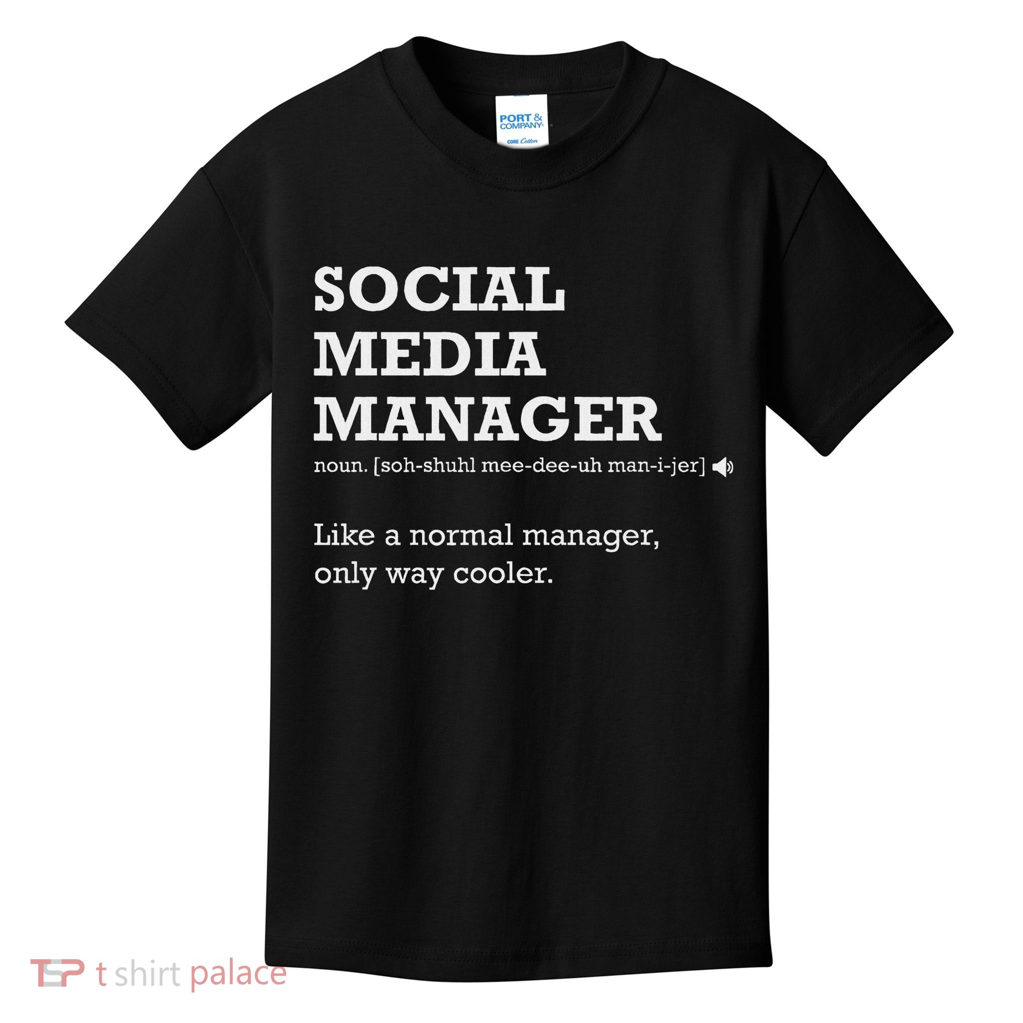 Social Media Manager Funny Definition Gift Kids T-Shirt