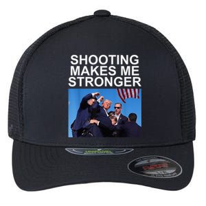 Shooting Makes Me Stronger Trump 2024 Trump 2024 Us Flag Donald Trump Election Flexfit Unipanel Trucker Cap