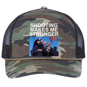 Shooting Makes Me Stronger Trump 2024 Trump 2024 Us Flag Donald Trump Election Retro Rope Trucker Hat Cap