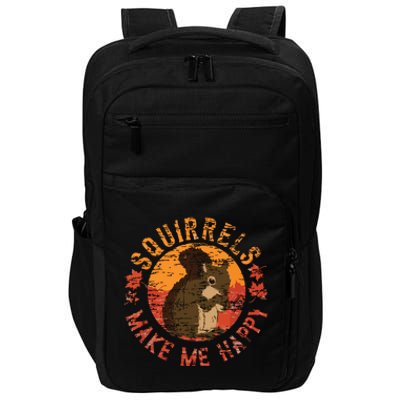 Squirrels Make Me Happy Vintage Squirrel Impact Tech Backpack