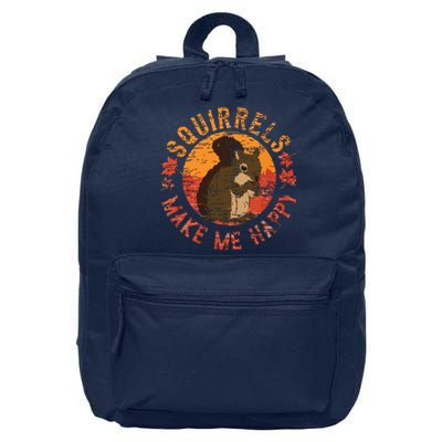 Squirrels Make Me Happy Vintage Squirrel 16 in Basic Backpack