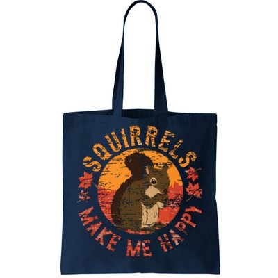 Squirrels Make Me Happy Vintage Squirrel Tote Bag