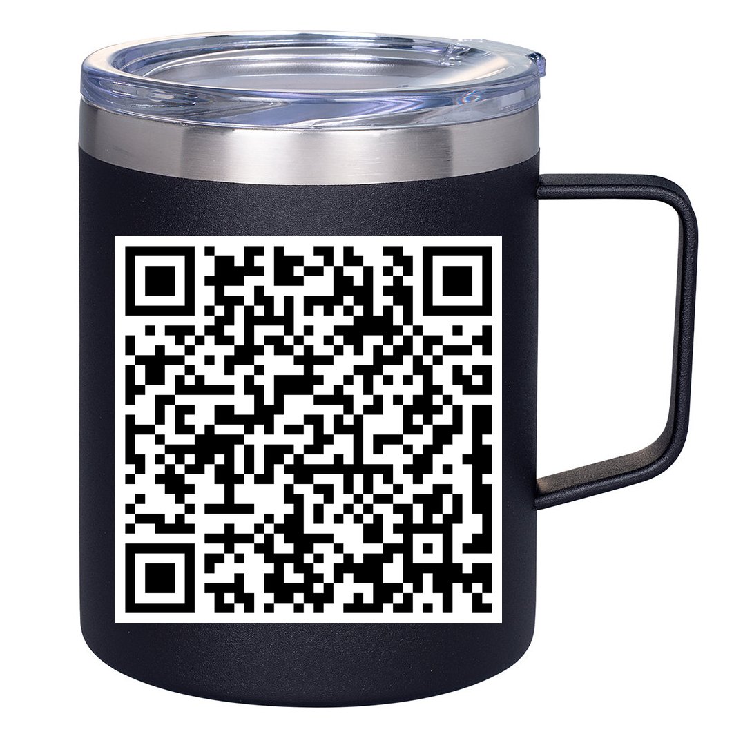 Scan Me Mathew 22:37-38 Bible Quote Shall Love The Lord 12oz Stainless Steel Coffee Mug