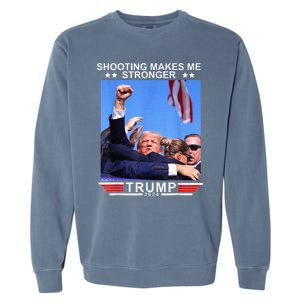 Shooting Makes Me Stronger Trump 2024 Trump 2024 Us Flag Donald Trump Election Garment-Dyed Sweatshirt