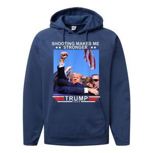 Shooting Makes Me Stronger Trump 2024 Trump 2024 Us Flag Donald Trump Election Performance Fleece Hoodie