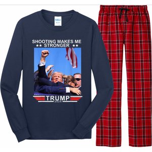 Shooting Makes Me Stronger Trump 2024 Trump 2024 Us Flag Donald Trump Election Long Sleeve Pajama Set