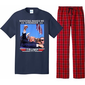 Shooting Makes Me Stronger Trump 2024 Trump 2024 Us Flag Donald Trump Election Pajama Set