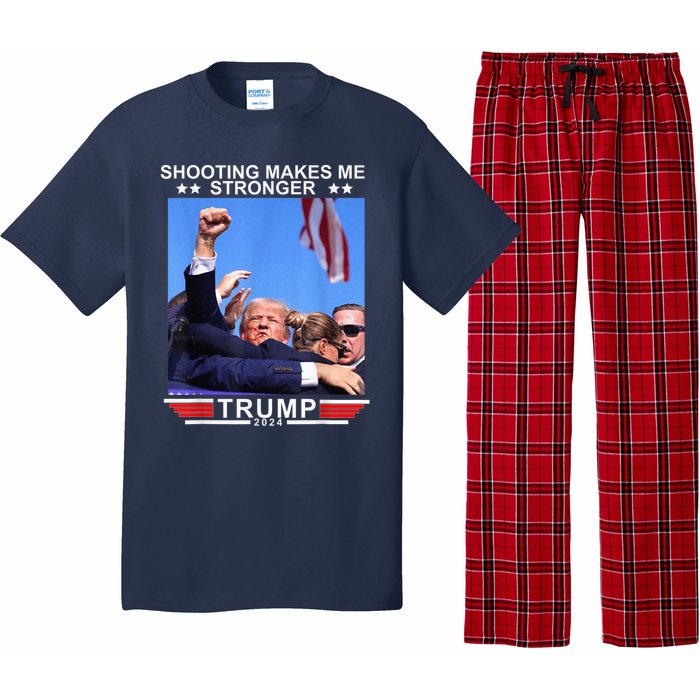 Shooting Makes Me Stronger Trump 2024 Trump 2024 Us Flag Donald Trump Election Pajama Set