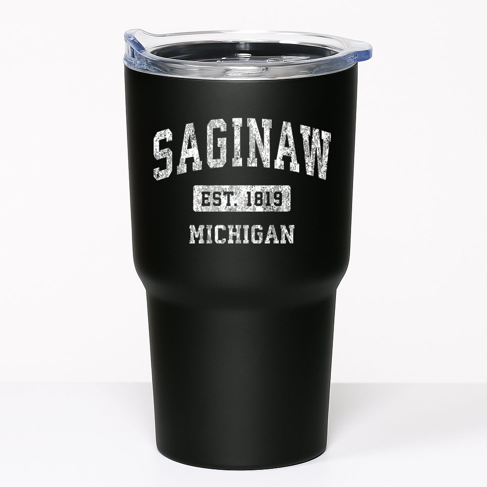 Saginaw Michigan Mi Vintage Sports Tumbler
