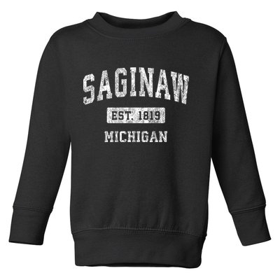 Saginaw Michigan Mi Vintage Sports Toddler Sweatshirt