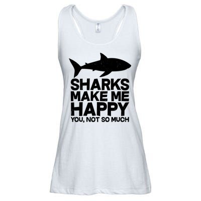 Sharks Make Me Happy You Not So Much Ladies Essential Flowy Tank