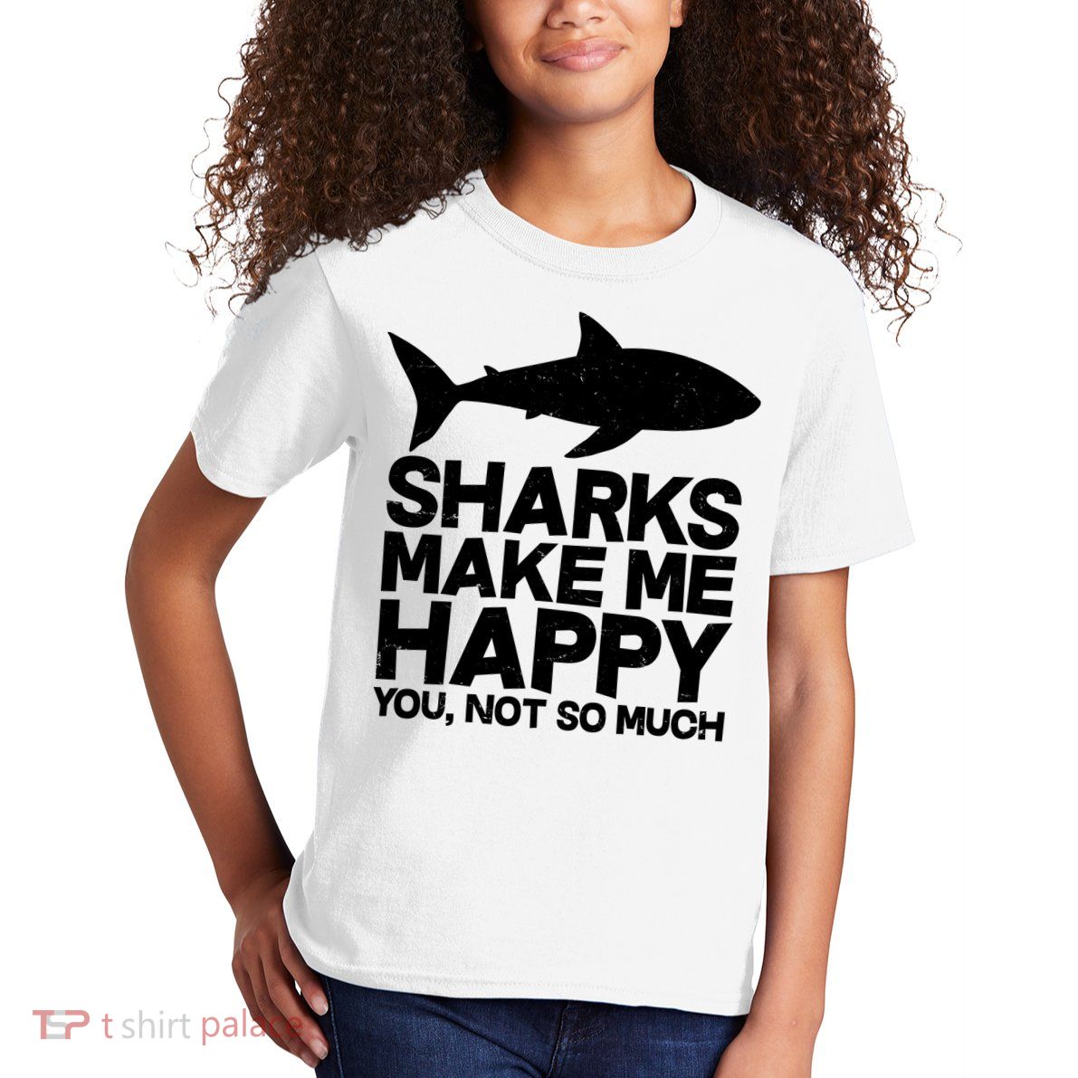 Sharks Make Me Happy You Not So Much Kids T-Shirt