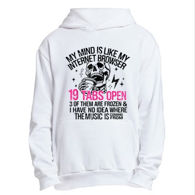 Skeleton My Mind Is Like My Internet Browser 19 Tabs Open Urban Pullover Hoodie