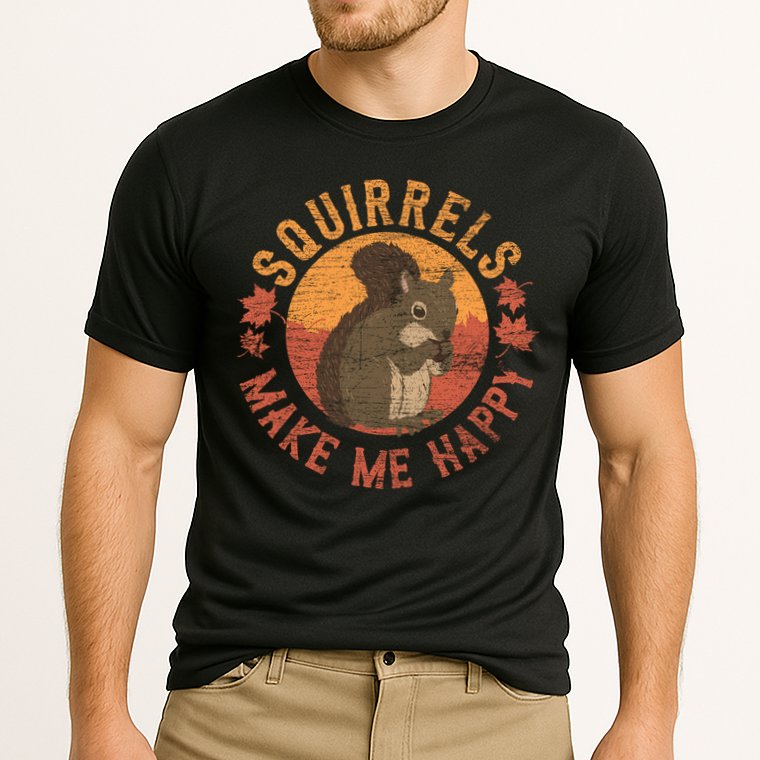 Squirrels Make Me Happy Vintage Squirrel Cute Gift Cooling Performance Crew T-Shirt