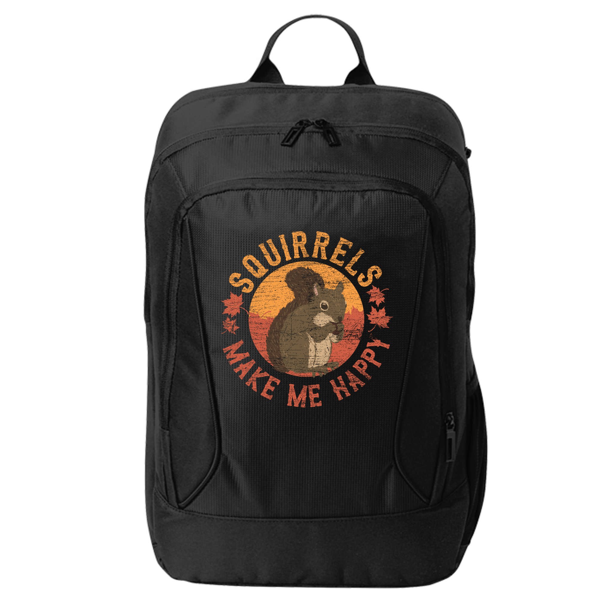 Squirrels Make Me Happy Vintage Squirrel Cute Gift City Backpack