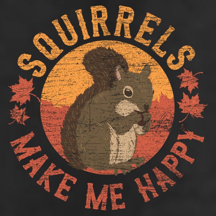 Squirrels Make Me Happy Vintage Squirrel Cute Gift Beanie