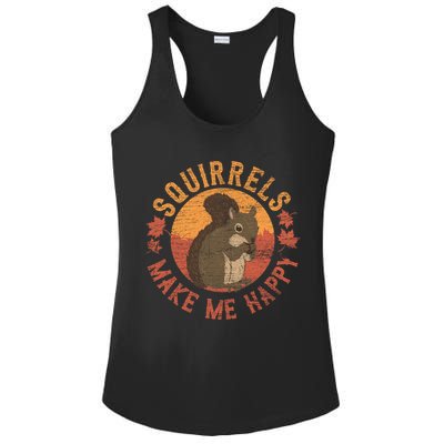 Squirrels Make Me Happy Vintage Squirrel Cute Gift Ladies PosiCharge Competitor Racerback Tank
