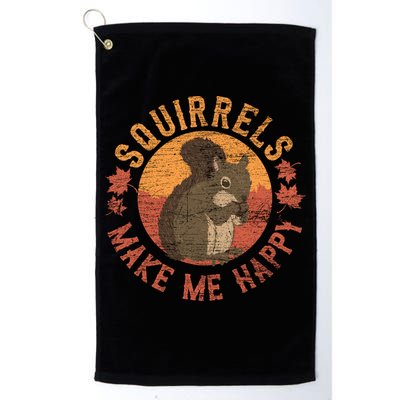 Squirrels Make Me Happy Vintage Squirrel Cute Gift Golf Towel