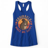 Squirrels Make Me Happy Vintage Squirrel Cute Gift Womens Tank Top