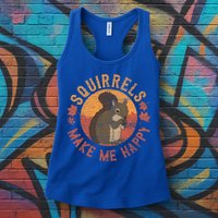 Squirrels Make Me Happy Vintage Squirrel Cute Gift Womens Tank Top