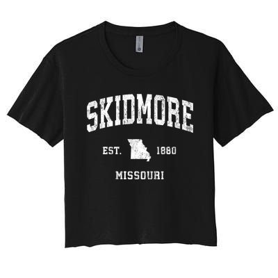 Skidmore Missouri Mo Vintage Athletic Women's Crop Top Tee