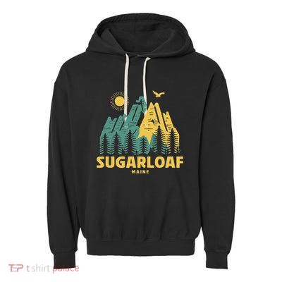Sugarloaf Mountains Maine Hiking Outdoors Vintage Garment-Dyed Fleece Hoodie