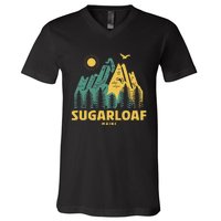 Sugarloaf Mountains Maine Hiking Outdoors Vintage V-Neck T-Shirt