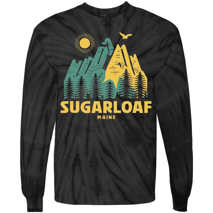 Sugarloaf Mountains Maine Hiking Outdoors Vintage Tie-Dye Long Sleeve Shirt