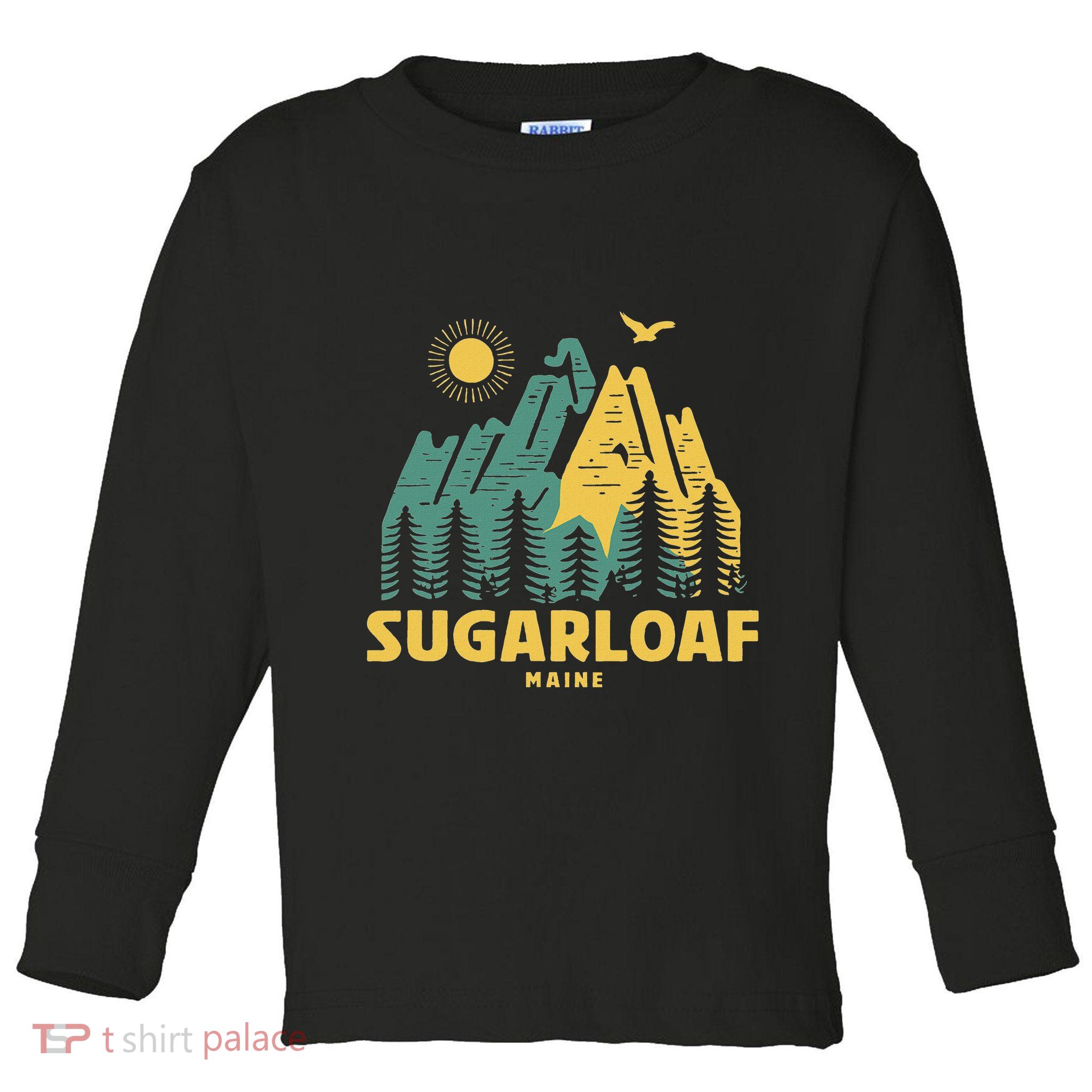 Sugarloaf Mountains Maine Hiking Outdoors Vintage Toddler Long Sleeve Shirt