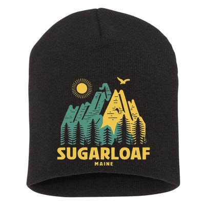 Sugarloaf Mountains Maine Hiking Outdoors Vintage Short Acrylic Beanie