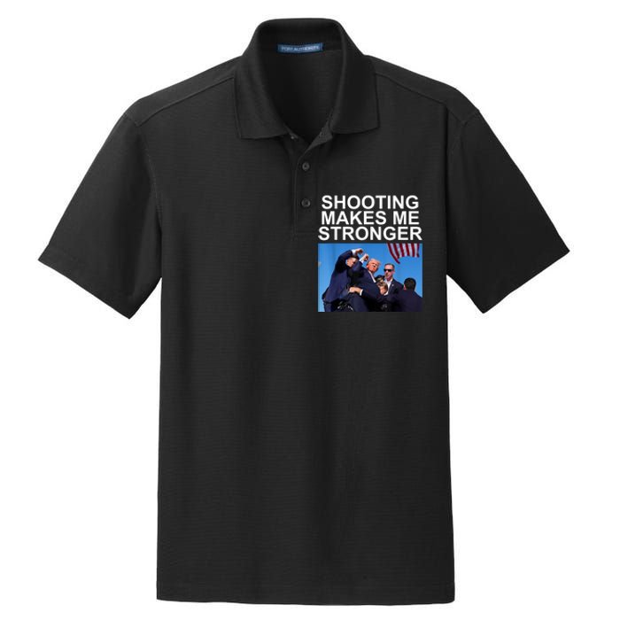 Shooting Makes Me Stronger Trump 2024 Dry Zone Grid Polo