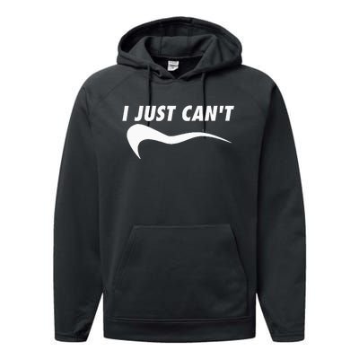 Sarcastic Me Motivating Myself I Just CanT Performance Fleece Hoodie