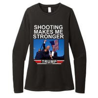 Shooting Makes Me Stronger Trump 2024 Never Surrender Womens CVC Long Sleeve Shirt