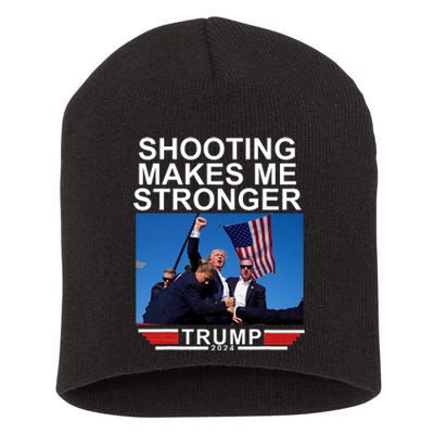 Shooting Makes Me Stronger Trump 2024 Never Surrender Short Acrylic Beanie