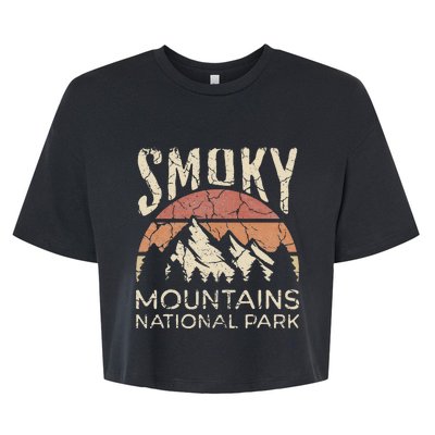 Smoky Mountains National Park Tennessee Hiking Outdoors Bella+Canvas Jersey Crop Tee