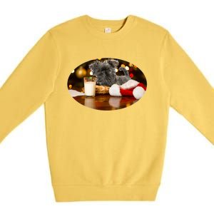 Santa Milk N Cookies Dog Affenpinscher Gift Premium Crewneck Sweatshirt